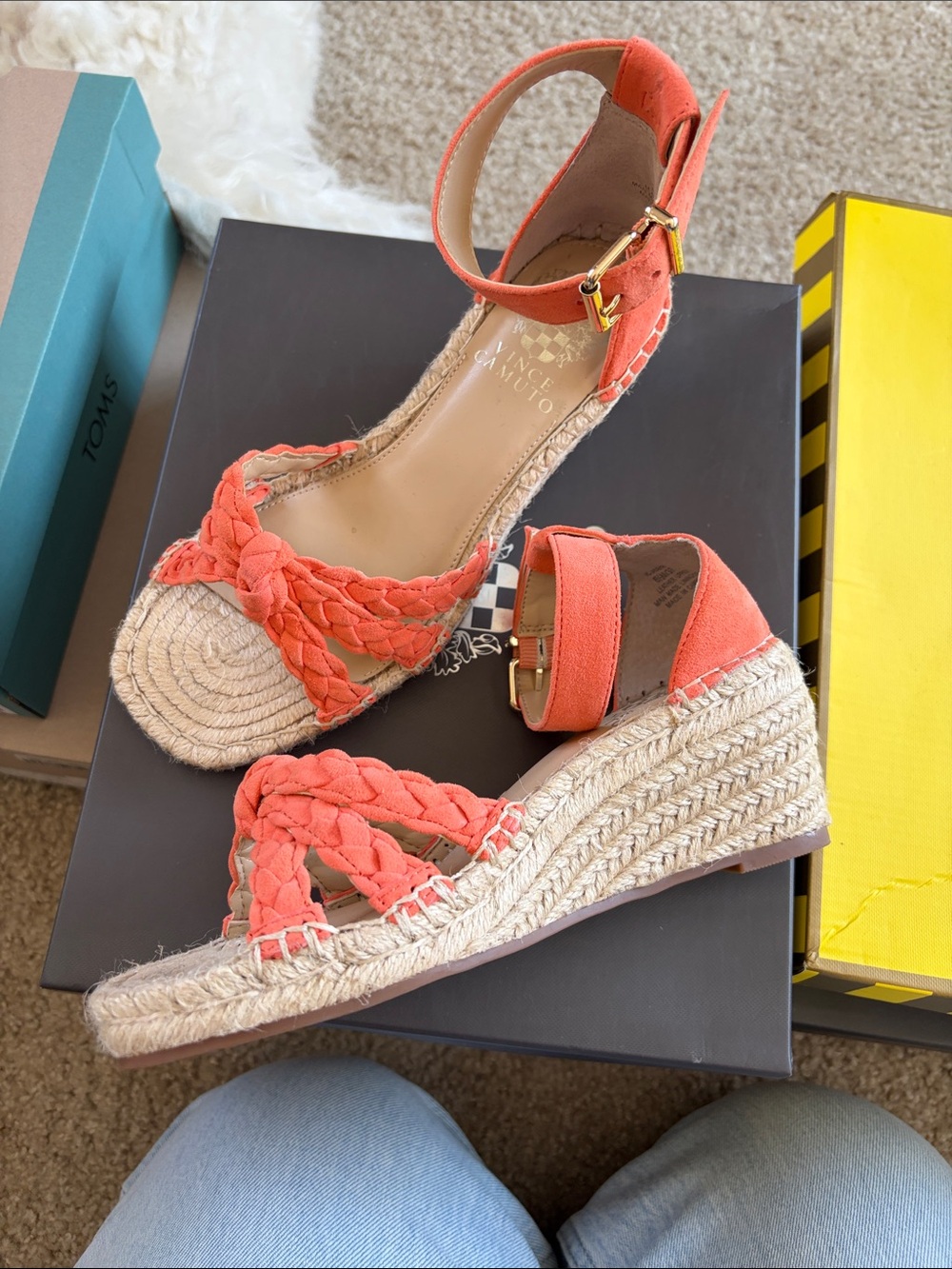 Vince Camuto Coral Braided Espadrille Wedge Sandals